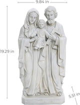 LuxenHome Holy Family Statue, 19 Inch Tall Off White Polyresin Holy Family Statue Catholic, Indoor Outdoor Patio Decor for Sagrada Familia Estatua, Garden Home Decor Gift