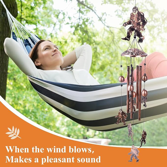 for Men Bigfoot Wind Chimes Outdoor Big Foot Sasquatch Gifts for Women/Dad/Grandpa Birthday Metal WindChimes for Outside/Indoors, Home, Lawn, Patio, Garden Decor, Yard Decor