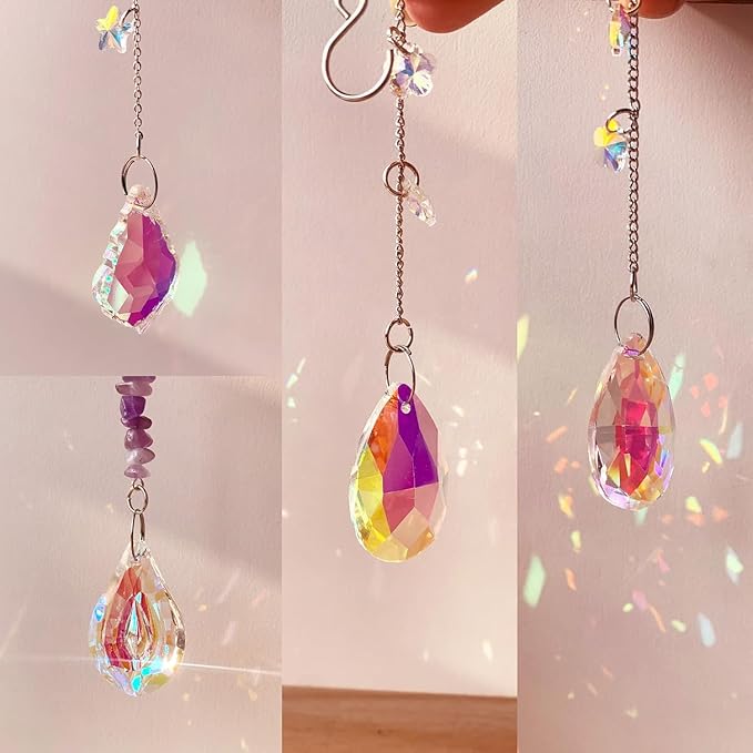 DIY Suncatchers, 450 pcs Sun Catchers Making Supplies Kit Art and Crafts for Adults Prism Hanging Decorative Suncatcher with Crystals Rainbow Maker for Indoor Windows Office Home Decor (Cat)
