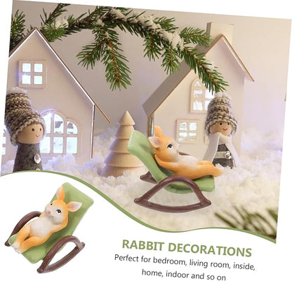 Milisten Statue Sculpture Lifelike Resin Figurine Rocking Chair for Indoor and Outdoor Decoration for and Office Shelves