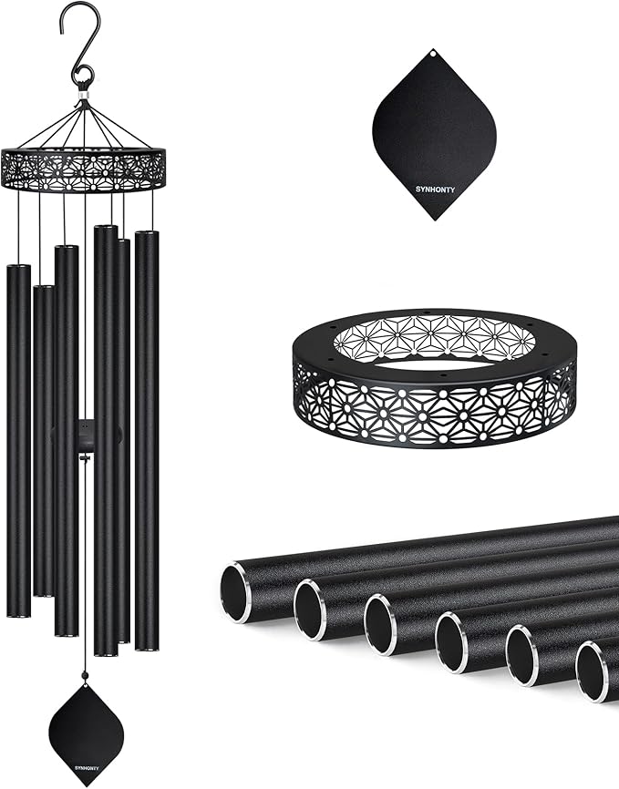 Large Wind Chimes for Outside Deep Tone,50" WindChimes Outdoors Unique Clearance Memorial Sympathy Wind Chimes for Loved one Mom Dad,House Warming Gifts New Home graden Decor (Black)
