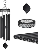 Large Wind Chimes for Outside Deep Tone,50" WindChimes Outdoors Unique Clearance Memorial Sympathy Wind Chimes for Loved one Mom Dad,House Warming Gifts New Home graden Decor (Black)