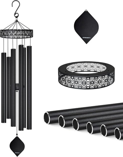 Large Wind Chimes for Outside Deep Tone,50" WindChimes Outdoors Unique Clearance Memorial Sympathy Wind Chimes for Loved one Mom Dad,House Warming Gifts New Home graden Decor (Black)