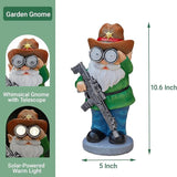 Funny Garden Gnomes Statue Outdoor Decor, Solar Telescope Gnome Decorations for Yard, Lawn, Patio, Porch, Christmas Birthday Housewaming Gifts for Dad, Men, Husband, 10.6 Inch, Resin