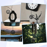 Molain Replacement Wind Catcher, Wind Chime Parts with 16.4FT Nylon Cord Vintage Black Tree Design Sail Replacement Hanging Decoration Ornament
