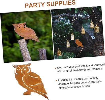 1Pc Owl Shaped Iron Garden Stake Decor Durable Outdoor Statue for Vibrant Courtyard Unique Owl Brighten Up Your Garden for Decor and Garden Art