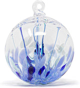 Luke Adams Handmade Glass Gazing Balls for Garden – Hand Blown Glass Gazing Ball for Yard Décor – Decorative Garden Globe Raindrop (Blue)