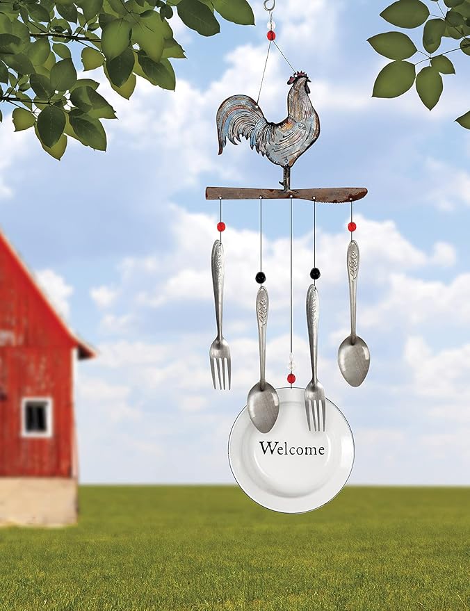 Sunset Vista Designs 92153 Farmhouse Wind Chime, 28-Inch, Rooster