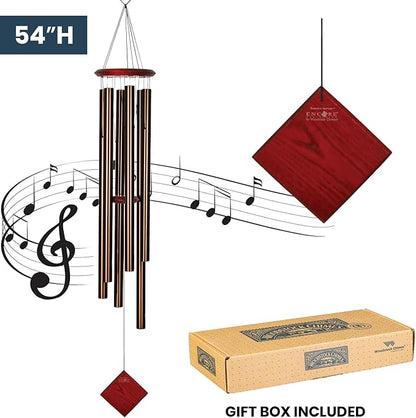 Woodstock Chimes Neptune Wind Chime for Outside 54" Large Bronze, Deep Tone Sound for Outdoor Garden, Patio, Porch Decor, Encore Collection DCB54
