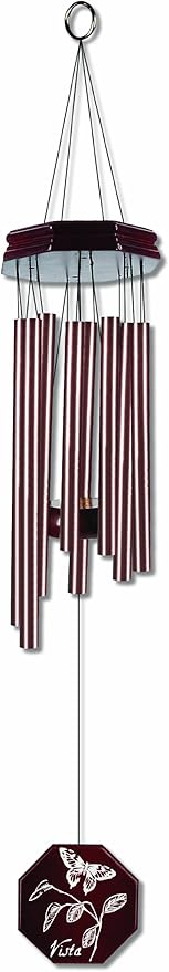 Sunset Vista Designs 90650 Outdoor Chimes Wood and Metal Tuned Wind Chime for Patios Porches and More, 26-Inch, Bronze