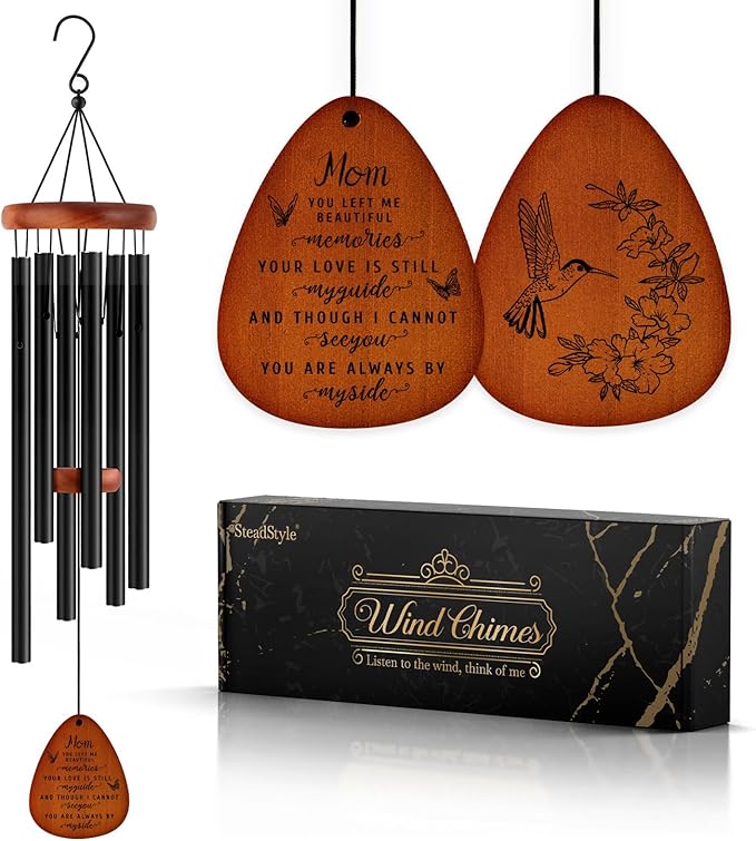 SteadStyle Memorial Gifts for Loss of Mom, Memorial Wind Chimes, in Memory of Mother, Bereavement Gifts, Sympathy Gift for Loss of Mom, Home Decor Outdoor Garden Patio