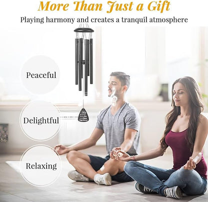 20th Anniversary Wind Chimes Gifts for Men Women,Romantic 20 Year Anniversary for Couples, Wife, Husband, Parents, Friends, 20th Wedding Gifts Idea of Happy Anniversaries Decorations,Black