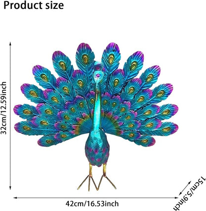 Garden Decorations, Garden Ornaments Outdoor Peacock Statue Sculptures Metal Bird Art Decoration for Yard Porch Patio Lawn