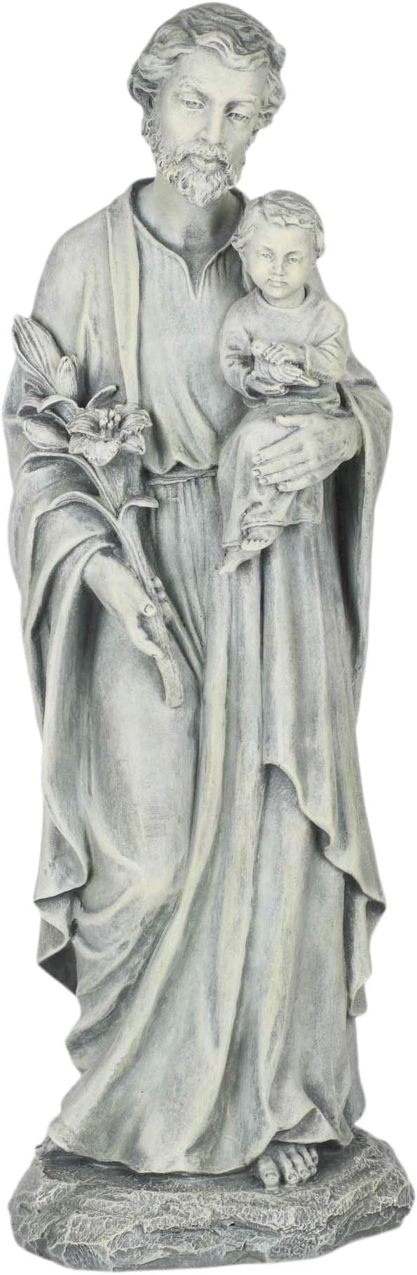 Joseph's Studio by Roman - 20" H St. Joseph Holding a Child Garden Statue, Religious Outdoor Decor