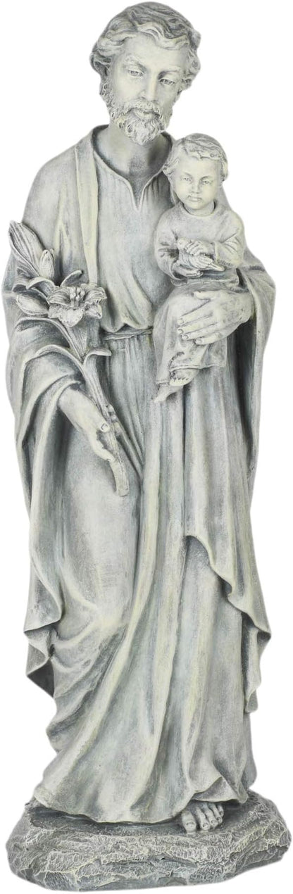 Joseph's Studio by Roman - 20" H St. Joseph Holding a Child Garden Statue, Religious Outdoor Decor