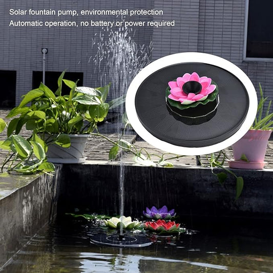 Ymiko Solar Pond Fountain Outdoor Water Feature with 4 Spray Patterns Mini Solar Powered Fountain for Garden Decor Pink