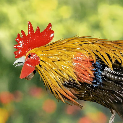 Zaer Ltd. 2.3 Ft. Tall Fancy Ornate Metal Rooster Statue Decorations (Maxwell)