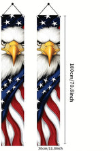 Patriotic Eagle Porch Banners 71x12 Inch American Flag Independence Day Outdoor Decorations Bald Eagle Hanging Porch Signs 4th of July Memorial Day Veterans Day Home Decor