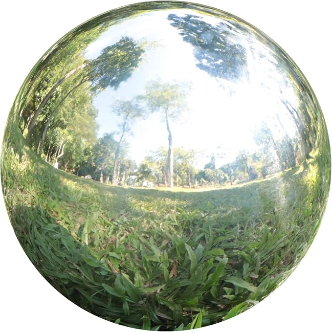 Kesywale Gazing Balls for Garden, Home Outdoor Hollow Sphere Stainless Steel Gazing Globe Mirror Ball (12 Inch)