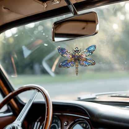 Dragonfly Acrylic Suncatcher, Bohemian Suncatchers for Window Hanging Ornament, Stained Glass Effect Indoor Outdoor Garden Decor for Dragonfly Lovers, Gifts for Mother's Day, Mom, Grandma, Wife, Women