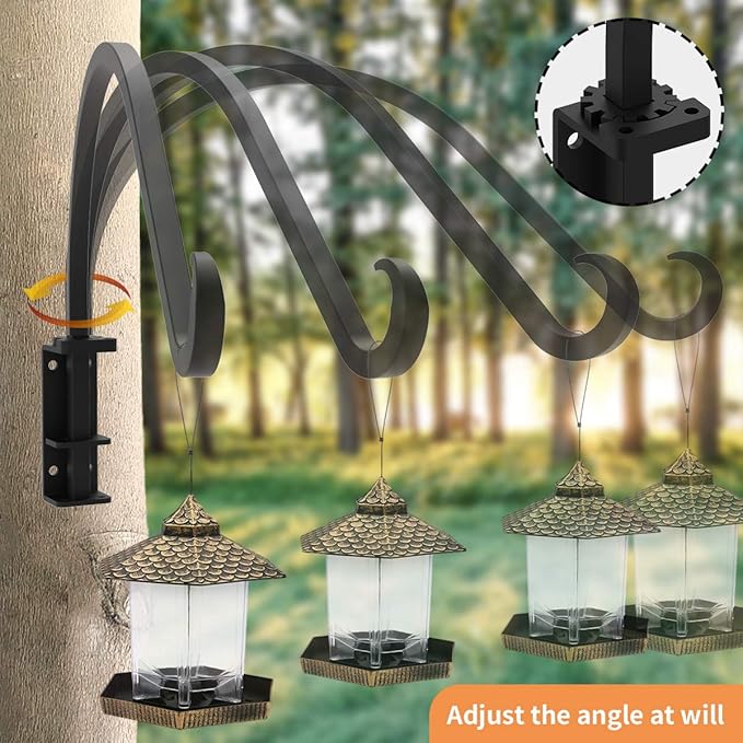 Foozet Swivel Plant Hanger for Hanging Plant, Plant Hanging Holder,Heavy Duty Black Iron Plant Hanger Brackets for Hanging Planters and Flowers Baskets Planter Outdoor (2 Pcs-14 Inches)