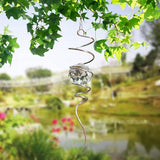 Gazing Ball Spiral Tail, Wind Spinners Stabilizer with Swivel Hook & Clear Crystal Ball, Hanging Suncatcher Decoration, Rainbow Maker Indoor Outdoor Ornaments Creative Decorative Gifts 13"