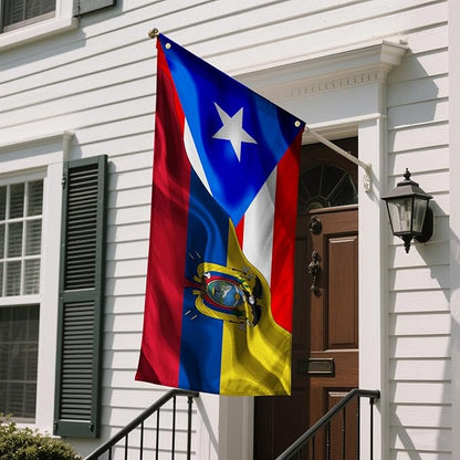 Puerto Rican Puerto Rico And Ecuador Flag 3x5 Ft Double-Sided Printed Indoor/Outdoor Flag Polyester Fabric Decorative Banner With 2 Brass Grommets 3x5 Foot National Flags For Outside