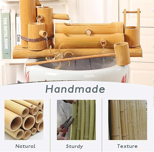 Water Features for The Garden Bird Bath Bamboo Fountain Outdoor WaterFountain is Suitable for Garden Fish Tank Ponds, Etc. to Make It More Exquisite,3(4(80cm/31.4in)
