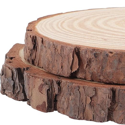 SHINEOFI 2pcs Wooden Garden Stepping Stones Natural Wood Logs for Lawn Pathway Decoration Garden Walkway