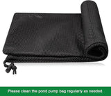 2 Pack 17.7" x 17.7" Pump Barrier Bag, Pond Pump Filter Bag, Black Media Bag Large Pump Mesh Bag for Outdoor Water Ponds Filters (2Pcs-17.7" x 17.7")