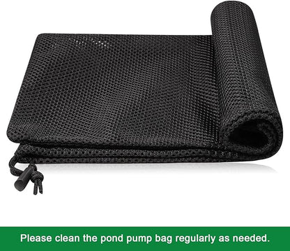 2 Pack 17.7" x 17.7" Pump Barrier Bag, Pond Pump Filter Bag, Black Media Bag Large Pump Mesh Bag for Outdoor Water Ponds Filters (2Pcs-17.7" x 17.7")