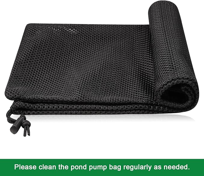 17.7"x 17.7" Large Pump Barrier Bag, Pond Pump Filter Bag, Black Media, Nylon Mesh Bag, Swimming Pool Filters(Black)
