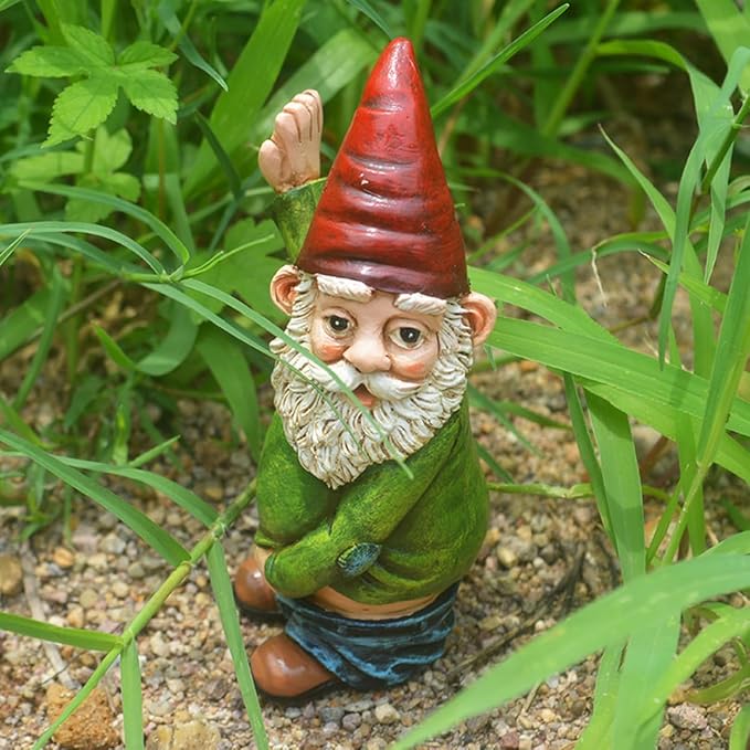 Gnome Garden Decor: Enchanted Garden Characters, Tree Trunk Gnome Statue - Ideal for Outdoor Balconies, Gardens, Courtyards, Lawns, Moss, and Bonsai Doll Sculpture Decor
