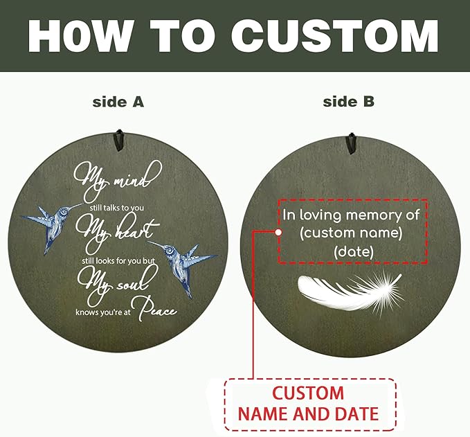 ASTARIN Memorial Angel 36" Wind Chimes, Personalized Name Sympathy Wind Chime, in Memory of Loss Mom Loved One, Large Deep Tone Bereavement Windchimes for Clearance(Produced in USA)