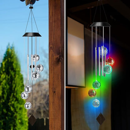 Novabright Solar Moroccan Ball Gifts Solar Color Changing Wind Chimes Outdoor Hanging Decorative Mobile Lights or Garden Yard Patio Window Party Easter Decor