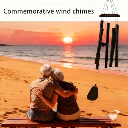 26 Inch Black Wind Chimes for Outside, Soft Tone Metal Wind Chimes for Garden Decor, Small to Medium Outdoor Chimes for Patio, Balcony, Housewarming Gift