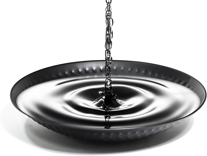 Trademark Innovations 12 Inch Rain Chain Basin with Drainage, Rain Chain Anchoring Basin, Rain Chain Water Catcher