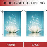 Lotus Flower Garden Flags,Sunmer Garden Flag for Outside/Outdoor Double Sided Hanging Decorations 12x18 Inch