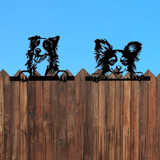 Metal Dog Wall Decor Black Metal Wall Decor Minimalist Dog Decorations for Home Funny Farm Animals Decor Iron Outdoor Fence Garden Yard Art Decor