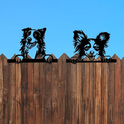 Metal Dog Wall Decor Black Metal Wall Decor Minimalist Dog Decorations for Home Funny Farm Animals Decor Iron Outdoor Fence Garden Yard Art Decor