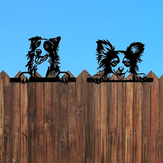 Metal Dog Wall Decor Black Metal Wall Decor Minimalist Dog Decorations for Home Funny Farm Animals Decor Iron Outdoor Fence Garden Yard Art Decor