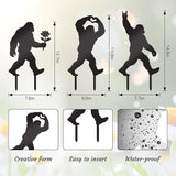 3 Pcs Metal Bigfoot Yard Decor, Unique Bigfoot Decor and Animal Gifts, Black Metal Yard Decor, Outdoor Animal Sasquatch Decor for Patio Garden and Lawn (Unique)