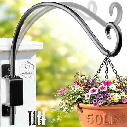 Lifyzoon Swivel Bird Feeder Hanger Hook: 12 Inch Swivel Hanging Plant Bracket, 50lbs Weight Capacity - Heavy Duty Outdoor Hooks for Hanging Bird Feeders, Flower Baskets, Lanterns, Wind Chimes