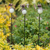 3 Pack Decorative Garden Stakes,Frog Waterproof Metal Spring Decor,Outdoor Decorations Yard Art Garden Stakes for Patio Yard Porch Decor