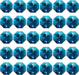 PATIKIL K9 Crystal Octagon Beads 2 Holes Pendants, 60 Pack 14mm Chandelier Prisms Parts Ornaments Hanging Beads for DIY Arts Crafts Decoration, Sky Blue