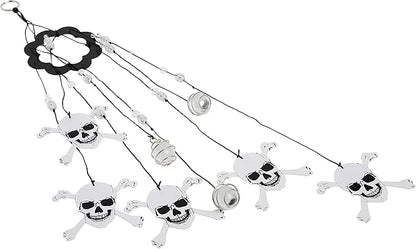 Spoontiques Skull and Crossbones Wind Chime - Outdoor Garden Décor - Decorative Chimes for Yard, Garden, Backyard and Patio Decoration