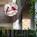 Cardinal Sun Catcher 8'' Stained Glass Window Hanging Cardinal Decor Gifts for Women Christmas Handmade Sun Catcher Decoration for Garden Home Housewarming Gifts Mother Day