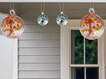 Dale Tiffany Hand Blown Glass, 4" Diameter Enchanted, Tree of Life Collection, Witch Globe Hanging Garden Indoor/Outdoor Decorative Ornament Gazing Ball