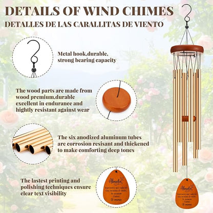 Yookeer Spanish Wind Chimes Best Gift Mother Birthday Gift from Daughter Son Love Reminder Gifts for Mama Grandmother Bonus Mom Birthday Mother's Day(Grandmother)
