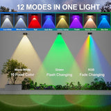 ZCXLIGHT Solar Fence Lights,Fence Lights Solar Powered Waterproof IP65 Multicolor Led 12 Fixed Colors ＆RGB Color Changing for Pool, Deck, Patio, Porch, Stairs, Holiday-8pack